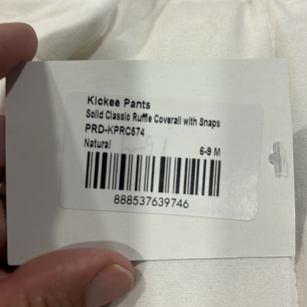 Kickee pants Classic Ruffle Coverall with Snaps in Natural - Picture 3 of 3